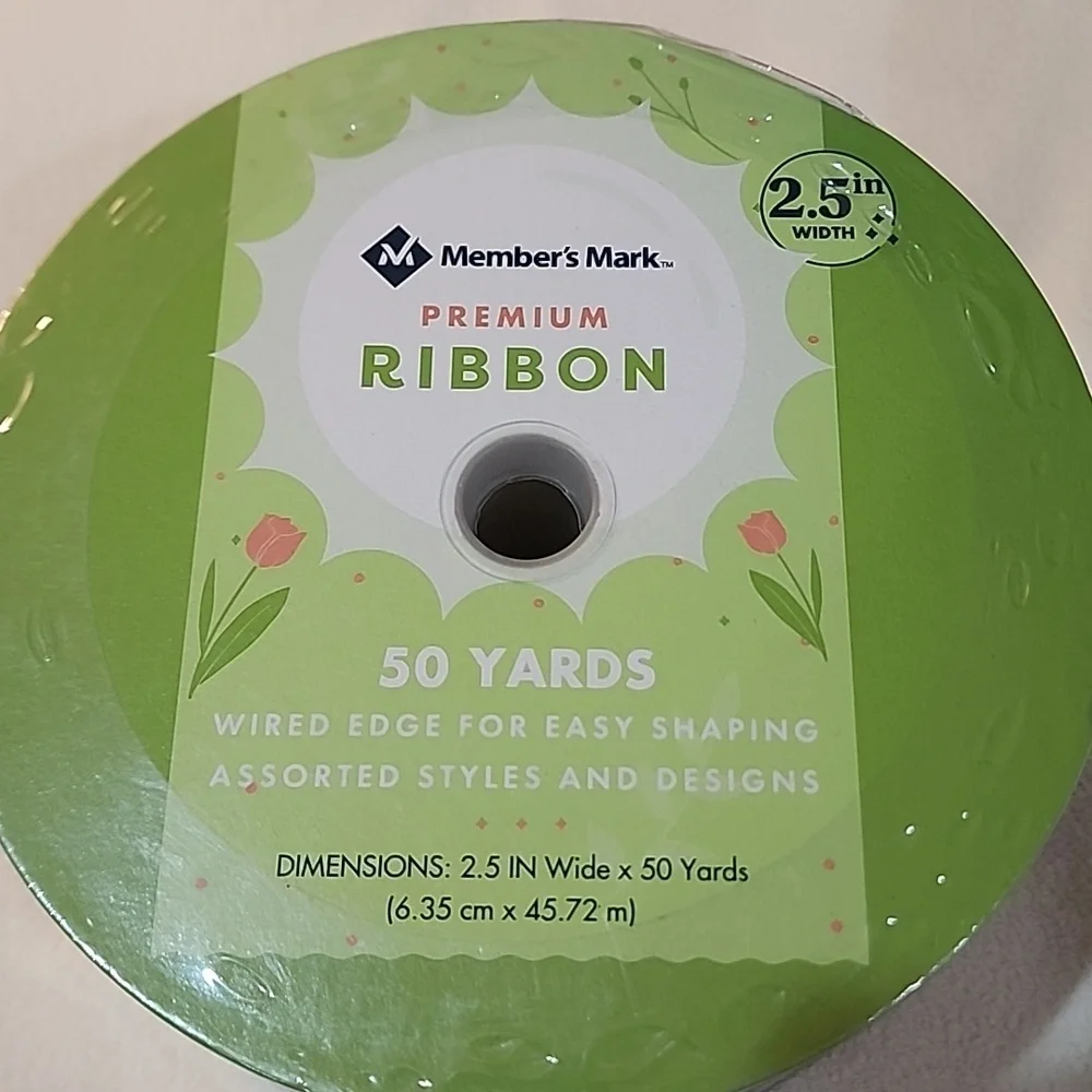 NEW 3 Rolls Spring Member's Mark Premium Wire-Edged Ribbon 150 yards total